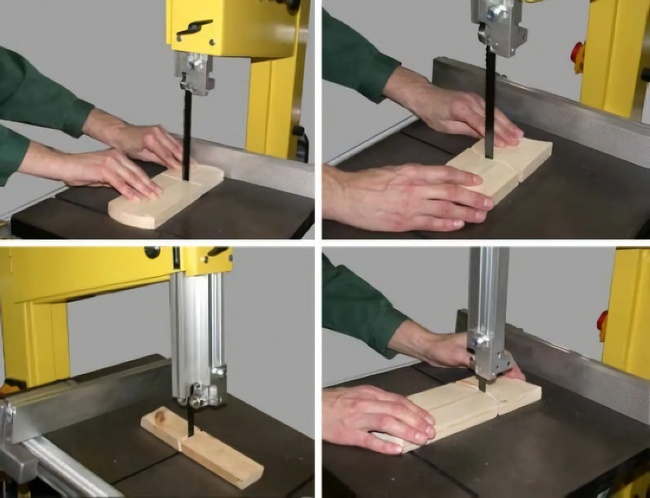 подача материала при использовании ленточной пилы